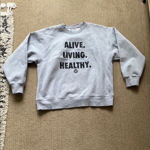 Aritzia TNA Cozy Fleece Boyfriend Crewneck Gray Size L